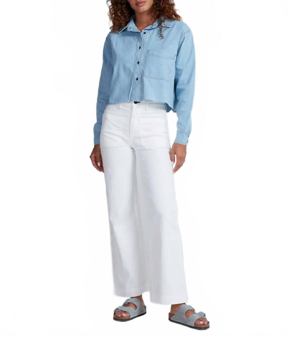 NEW ASKK NY cropped denim shirt in indigo